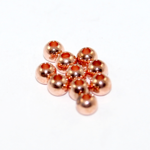 4mm Round Brass Spacer Bead - Rose Gold