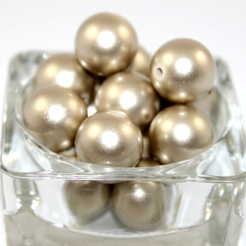 20mm Painted Opaque Beads - Gold - 8 Piece Bag