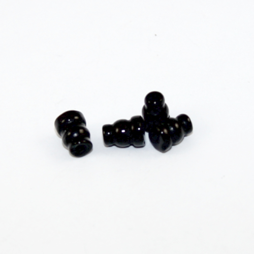 Buddhist Beads - Tower Bead - Natural Agate - Black