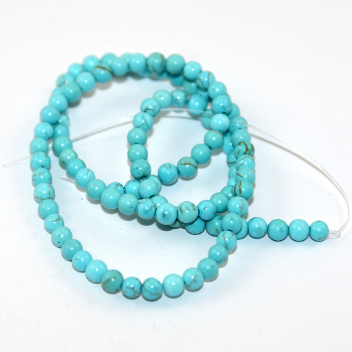 4mm Natural Turquoise Beads 38cm Strand