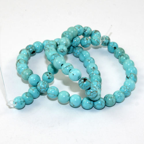 6mm Natural Turquoise Beads 38cm Strand