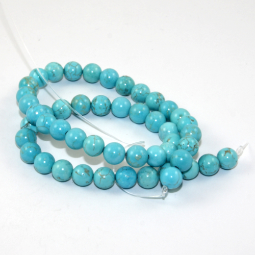 8mm Natural Turquoise Beads 38cm Strand