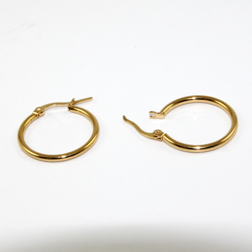 24mm Hoop Earrings - 304 Stainless Steel - Gold