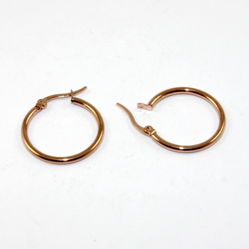 24mm Hoop Earrings - 304 Stainless Steel - Rose Gold