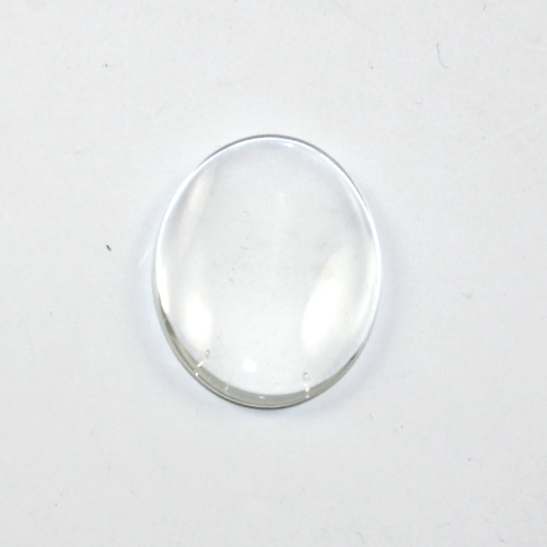 25mm x 18mm Oval Glass Cabochon Domes - Clear
