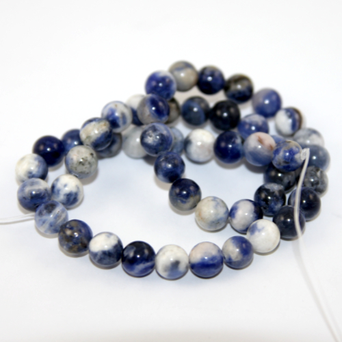 8mm Natural Sodalite Round Beads - 38cm Strand