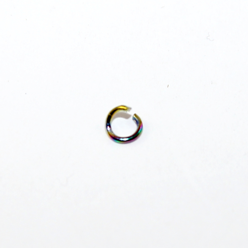 4mm x  0.7mm Jump Rings - 201 Stainless Steel Open - Vacuum Plated - Rainbow