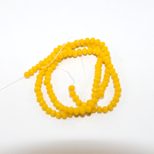 3mm x 3.5mm Opaque Glass Rondelle - 38cm Strand - Yellow