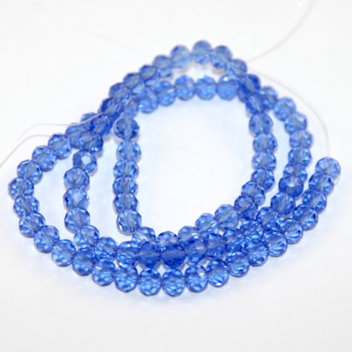 5mm x 6mm Transparent Glass Rondelle - 38cm Strand - Pale Blue