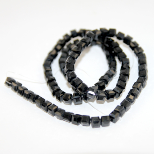 6mm Cube Beads - 53 cm Strand - Black