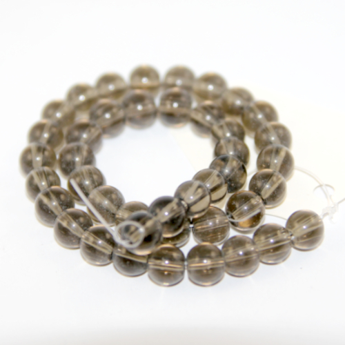 8mm Round Glass Beads - 30cm Strand - Brown