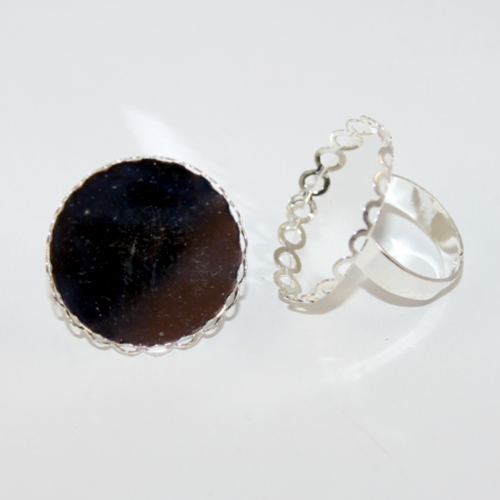25mm Round Cabochon Ring Setting - Silver