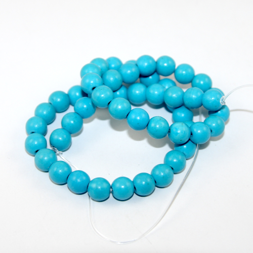 8mm Synthetic Turquoise - 38cm Strand - Blue