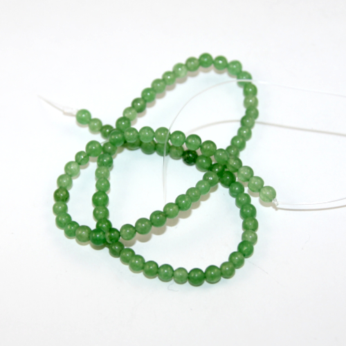 4mm Natural Malaysia Jade Dyed Green Round Beads - 38cm Strand