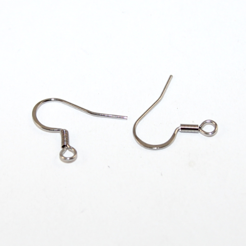 17mm x 18mm French Hook with Spring - 316 Surgical Steel - Pair