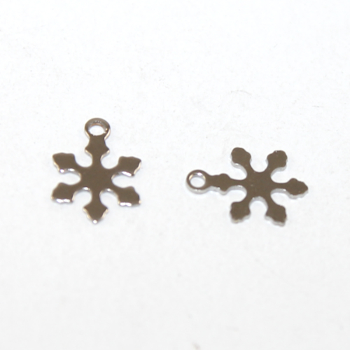 Snowflake 304 Stainless Steel Charm - Pair