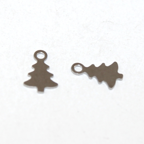 Christmas Tree 304 Stainless Steel Charm - Pair