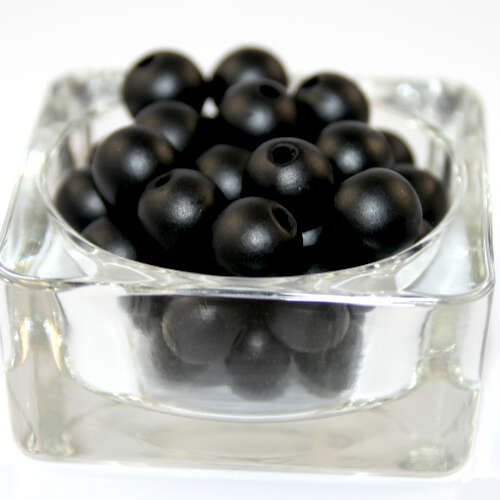 14mm Dyed Wooden Beads - 30 Piece Bag - Black