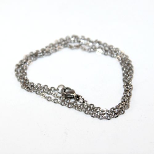 45cm 304 Stainless Steel Cable Chain Necklace with Lobster Clasps - 304 Stainless Steel