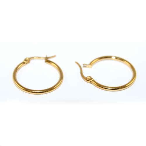 24mm Hoop Earrings - 304 Stainless Steel - Bright Gold