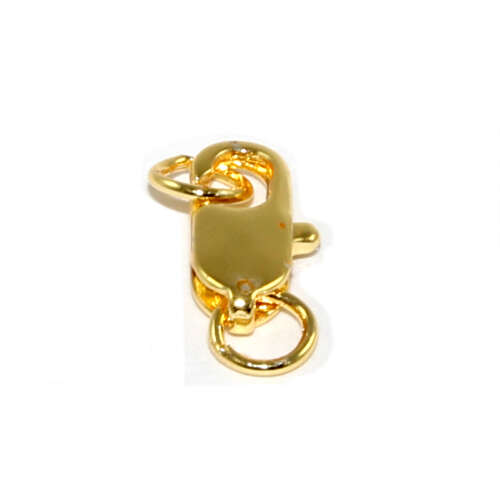12mm Brass Parrot Clasp with 2 x 5mm Jump Rings - Bright Gold