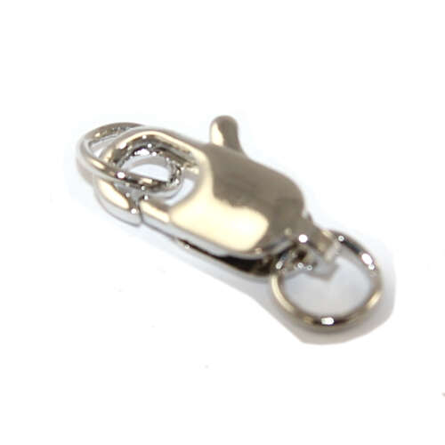 12mm Brass Parrot Clasp with 2 x 5mm Jump Rings - Platinum