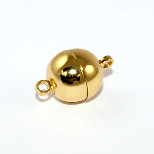 12mm Plain Round Single Strand Magnet - Bright Gold