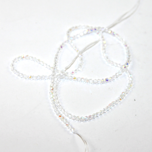2mm Faceted Round Glass - 35cm Strand - Clear AB
