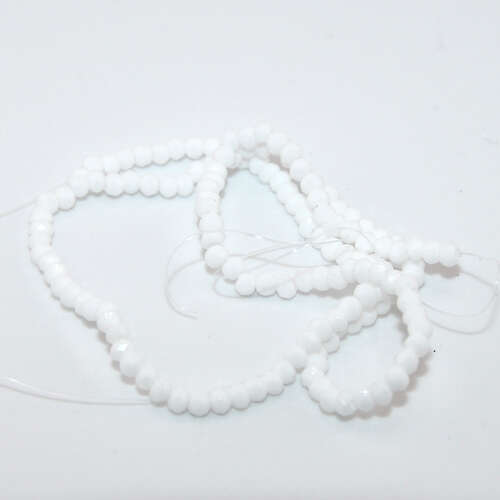 1.5mm x 2.5mm Opaque Glass Rondelle - 38cm Strand - White
