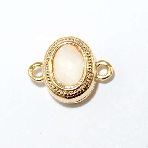 White Shell Single Strand Magnet - Gold