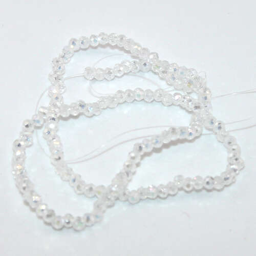 2mm x 3mm Transparent Glass Rondelle - Crystal AB - 25cm Strand