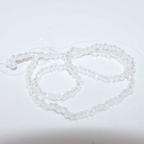 1.5mm x 2mm Clear Transparent Glass Rondelle - 25cm Strand