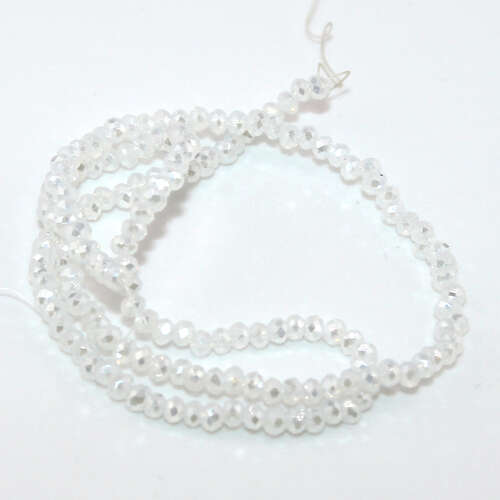 1.5mm x 2mm Moonlight Glass Rondelle - 25cm Strand