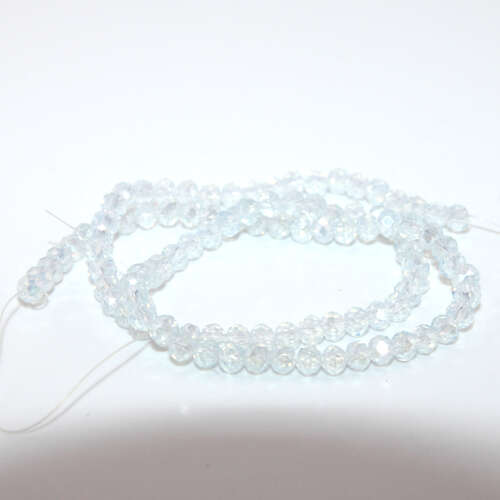 3mm x 4mm Moonlight Glass Rondelle - 38cm Strand