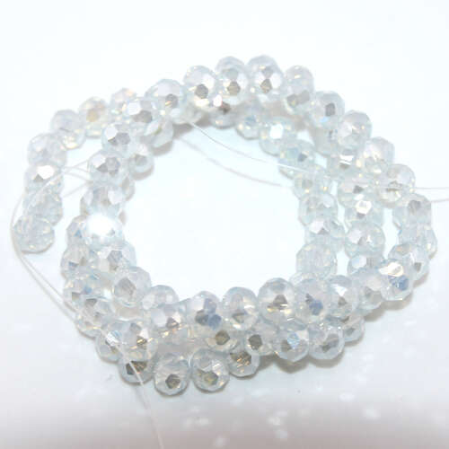 5mm x 6mm Moonlight Glass Rondelle - 38cm Strand