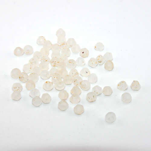 Matte Cream 4mm x 3.5mm Frosted Glass Bicone with Gold Foil Flecks - Pack of 200