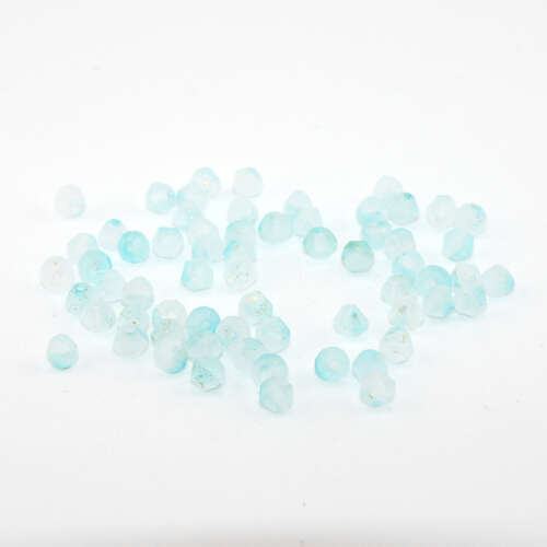 Matte Sea Green 4mm x 3.5mm Frosted Glass Bicone with Gold Foil Flecks - Pack of 200