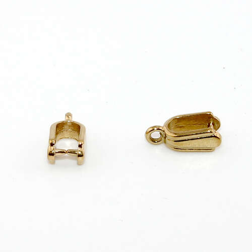 10.5mm x 3.8mm 304 Stainless Steel Pinch Bail - Gold Plated