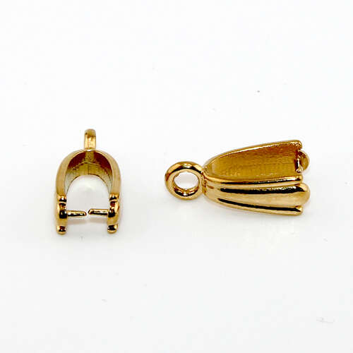 14.5mm x 4.8mm 304 Stainless Steel Pinch Bail - Gold Plated
