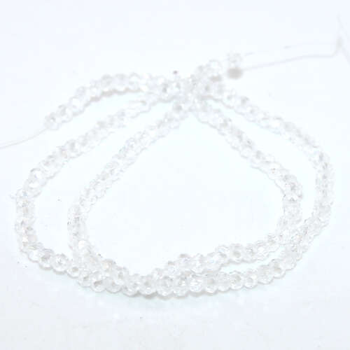 2mm x 2.3mm Clear Pearl Luster Glass Rondelle - 30cm Strand
