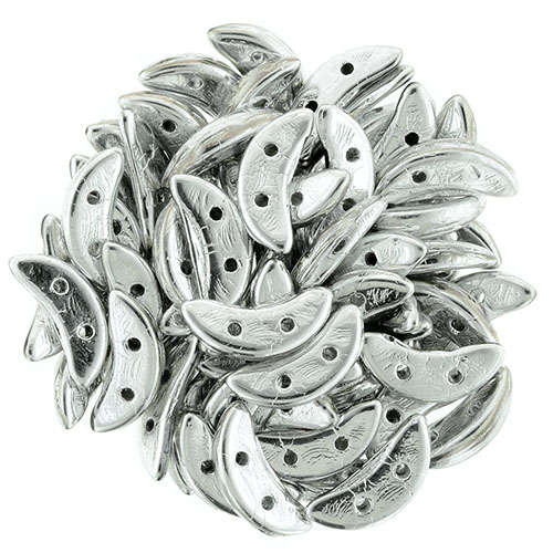 3/10mm Silver - CzechMates Crescent Beads - 391-310-27000