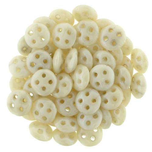 6mm - Luster - Opaque Champagne - CzechMates QuadraLentil Bead - 390-06-P14413