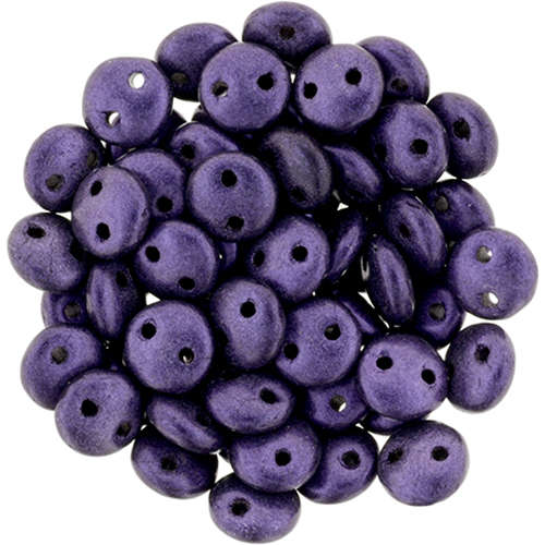 6mm - Metallic Suede - Purple - CzechMates Lentil - 50 Bead Strand - 366-06-79021
