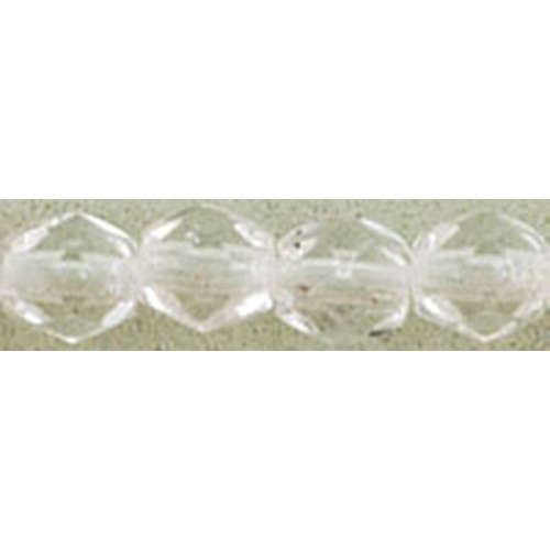 4mm - Crystal - Faceted Round Firepolish - 50 Bead Strand - 1-04-0003
