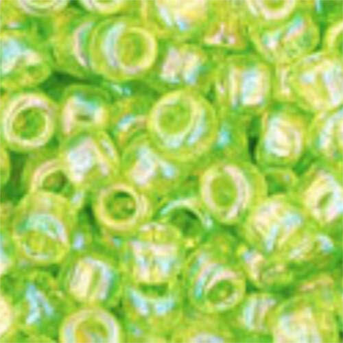 TOHO Transparent-Rainbow Lime Green 8/0 Round - TR-08-164 - 13gm Flip Top Container