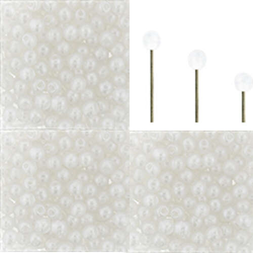 2mm - Milky White - Finial Half Drilled Bead - 384-02-0100 - per gram