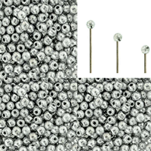 2mm - Silver - Finial Half Drilled Bead - 384-02-27000 - per gram