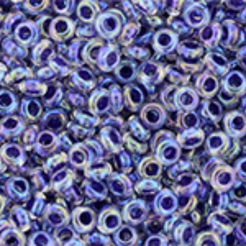 11/0 Demi Round - Inside-Color Rainbow Crystal/Grape-Lined - TN-11-774 - 13 gram Flip Top Container