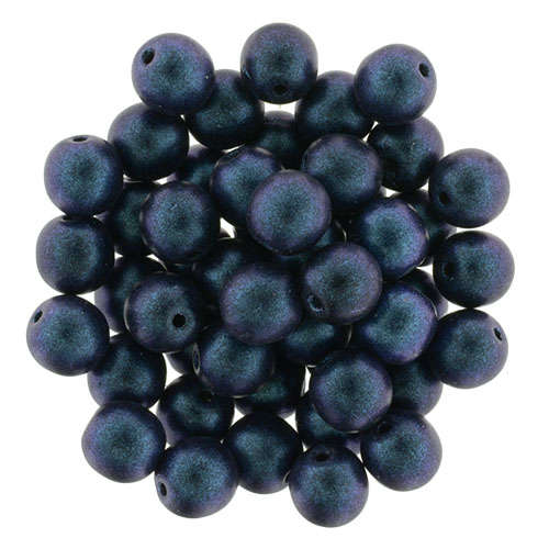 6mm - Polychrome - Indigo Orchid - Round - 50 Bead Strand - 5-06-94105