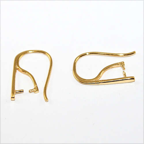 21mm Pinch Bail Ear Wires - Pair - Gold Plated Sterling Silver